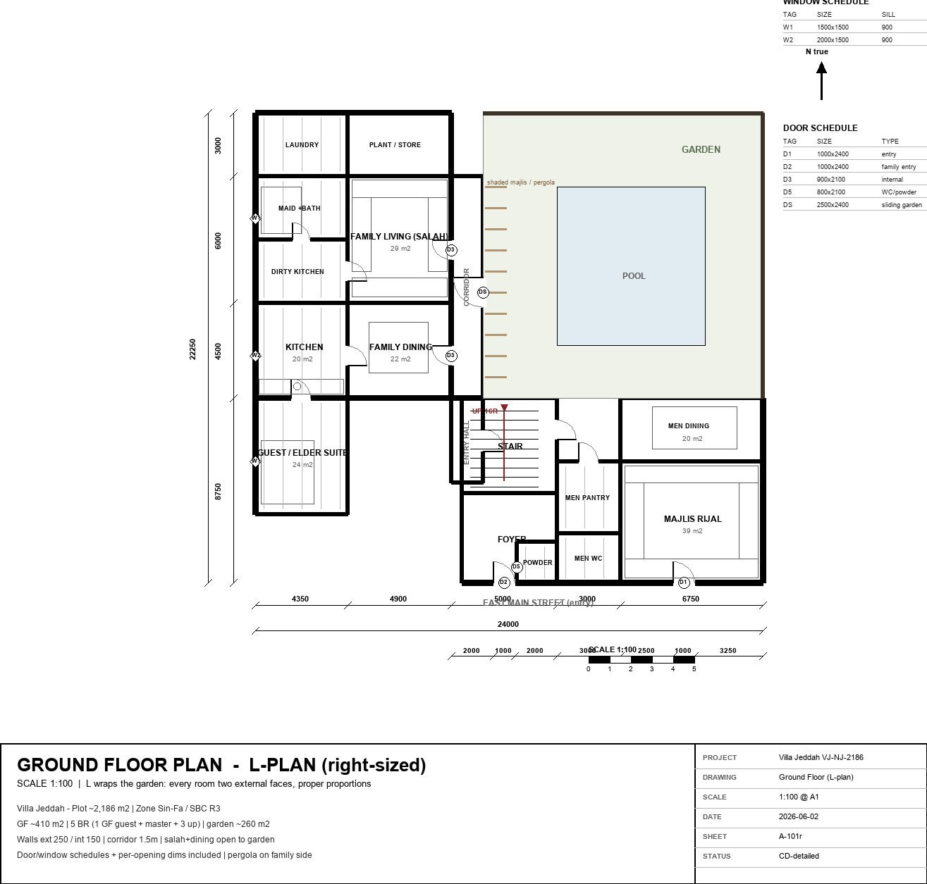 Final ground-floor plan